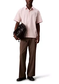 Textured Cotton Stripe Easy Shirt