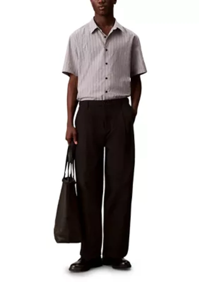 Textured Cotton Stripe Easy Shirt