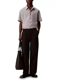 Textured Cotton Stripe Easy Shirt