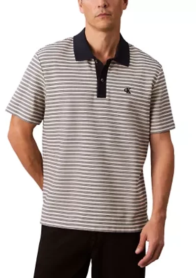Stripe Short Sleeve Polo Shirt