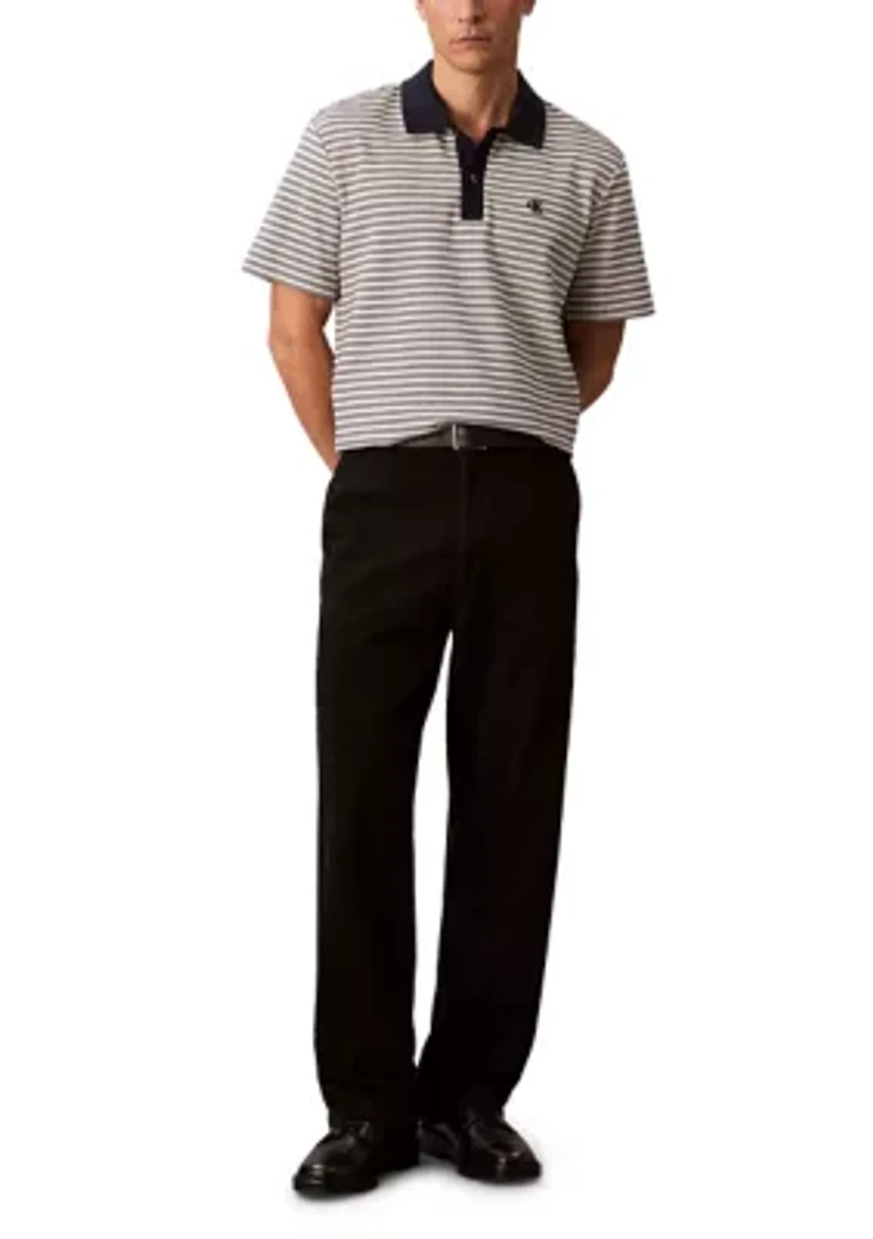 Stripe Short Sleeve Polo Shirt