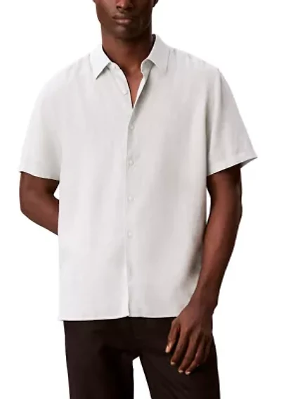 Men's Linen Blend Classic Button-Down Shirt