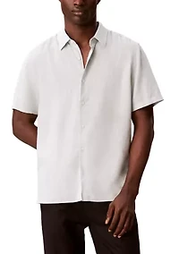Men's Linen Blend Classic Button-Down Shirt
