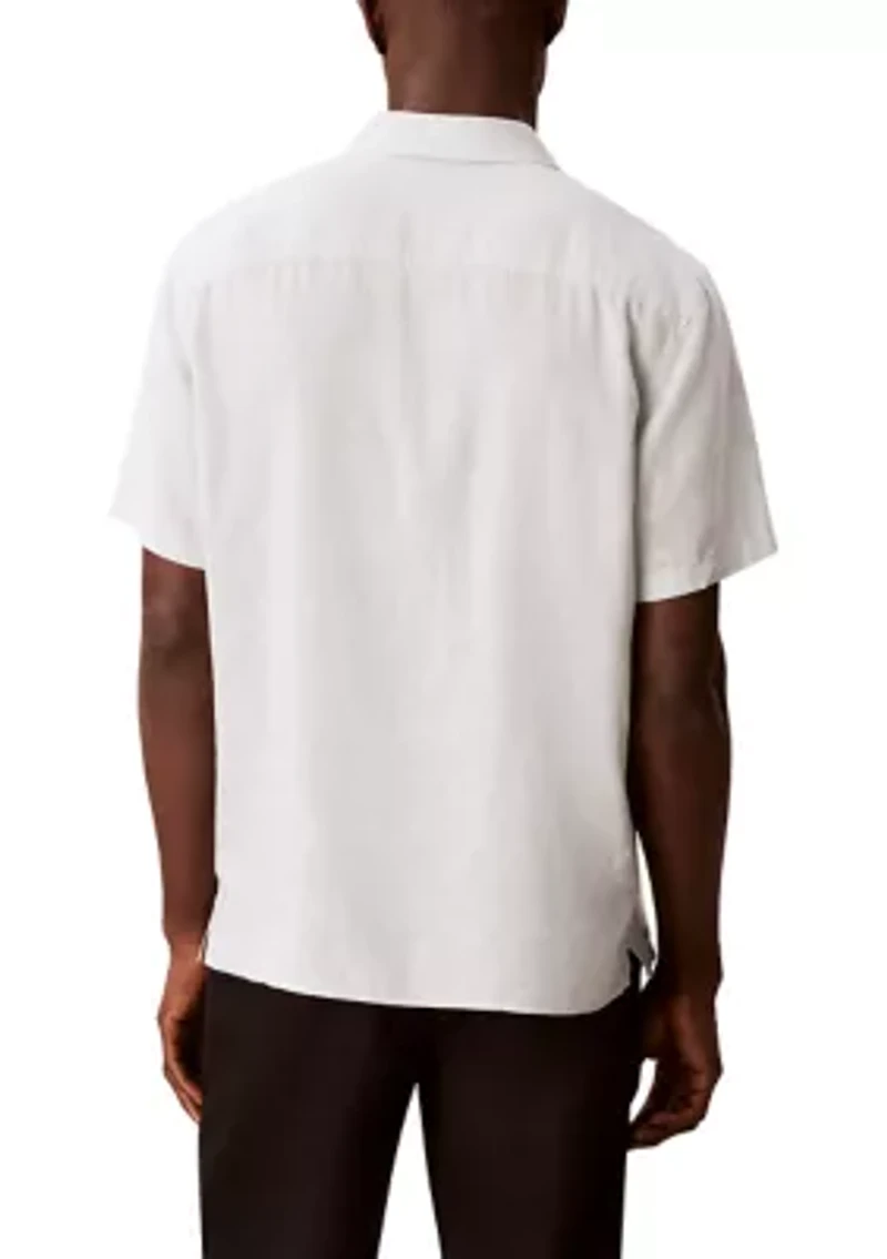 Men's Linen Blend Classic Button-Down Shirt