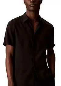 Men's Linen Blend Classic Button-Down Shirt