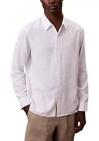 Men's Solid Linen Blend Classic Shirt