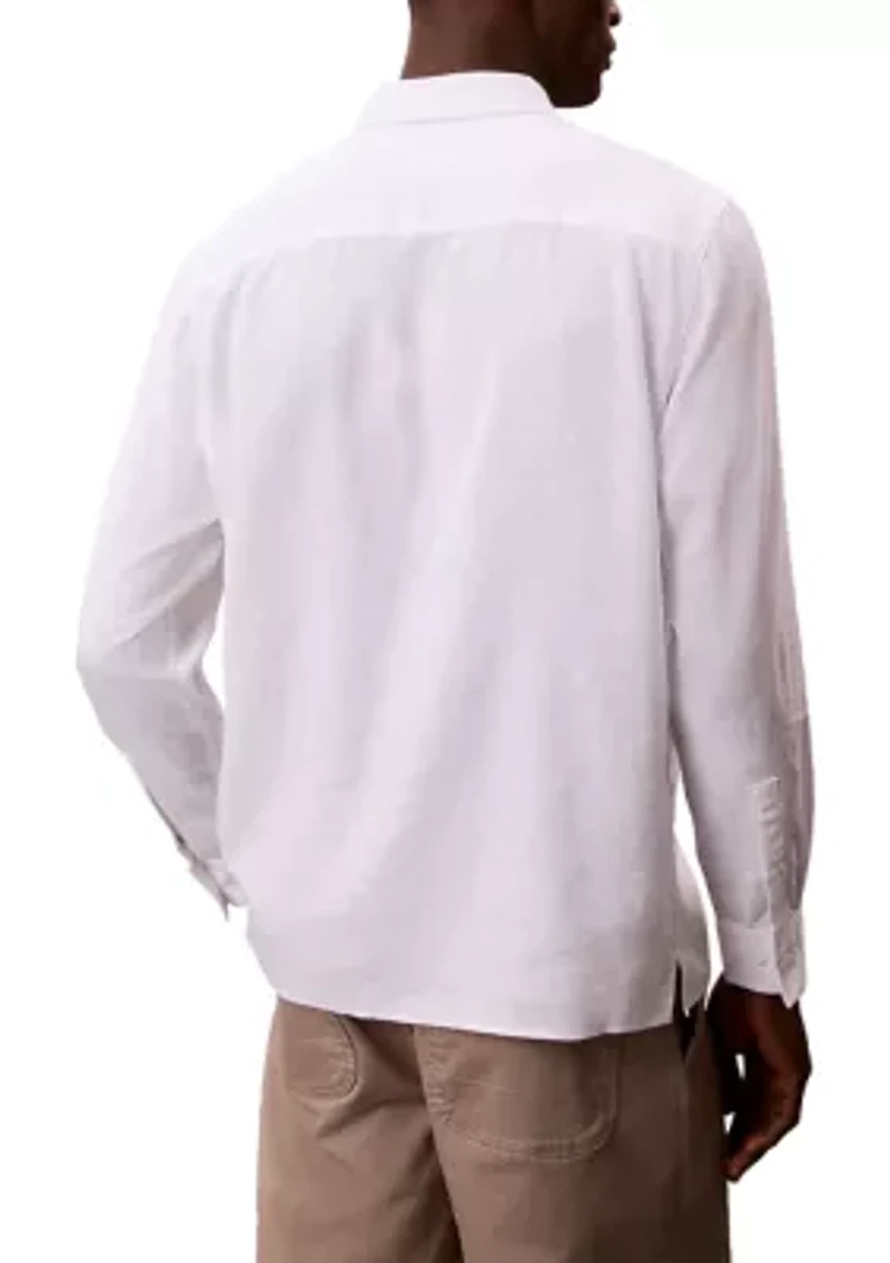 Men's Solid Linen Blend Classic Shirt