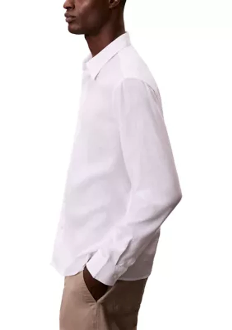 Men's Solid Linen Blend Classic Shirt