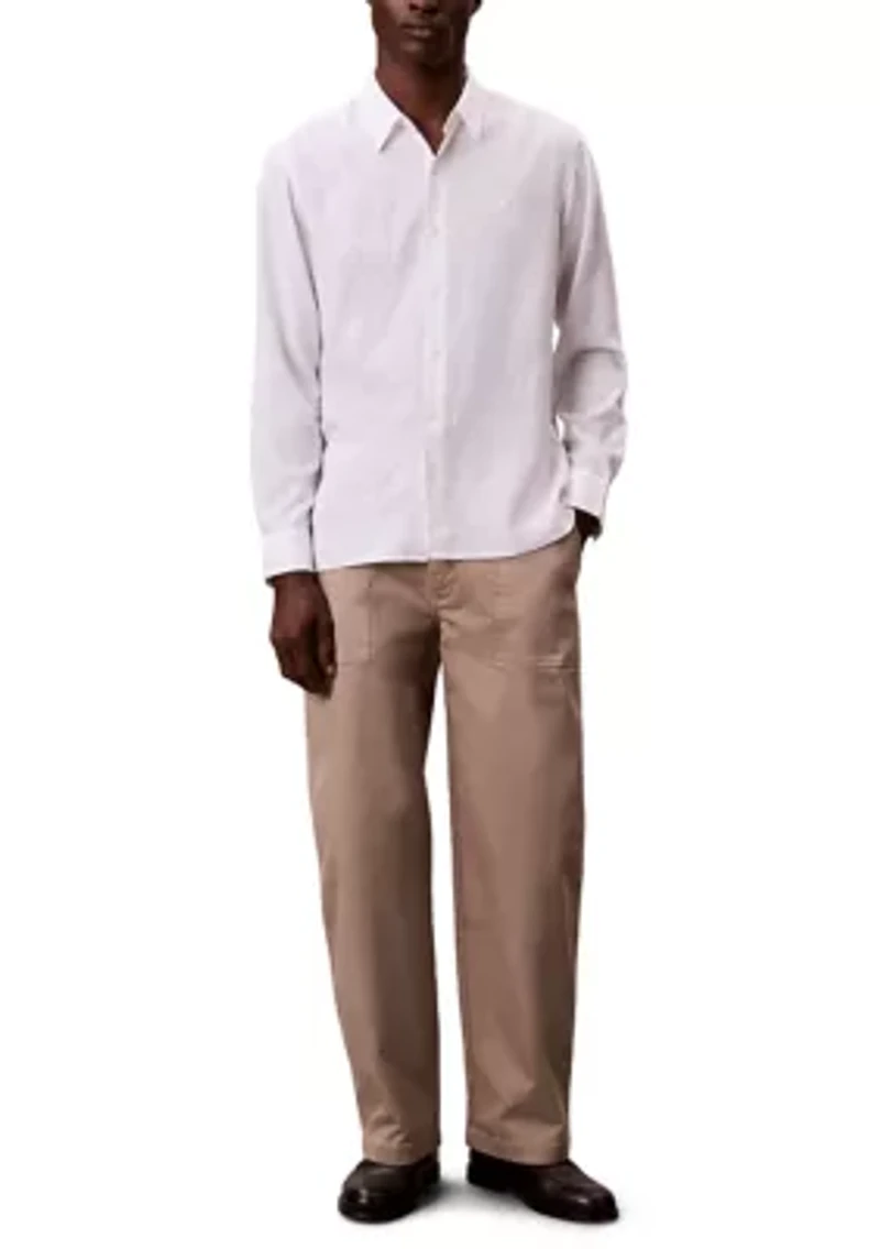 Men's Solid Linen Blend Classic Shirt