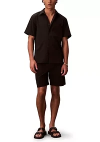 Men's Solid Seersucker Classic Button-Down Shirt