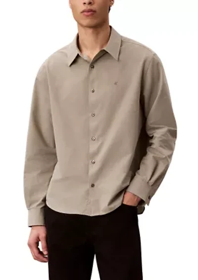 Men's Yarn-Dyed Stripe Seersucker Classic Button-Down Shirt