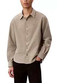 Men's Yarn-Dyed Stripe Seersucker Classic Button-Down Shirt