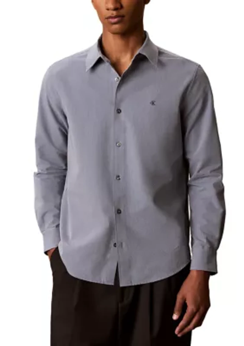 Men's Yarn-Dyed Stripe Seersucker Classic Button-Down Shirt