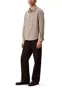 Men's Yarn-Dyed Stripe Seersucker Classic Button-Down Shirt