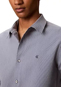 Men's Yarn-Dyed Stripe Seersucker Classic Button-Down Shirt