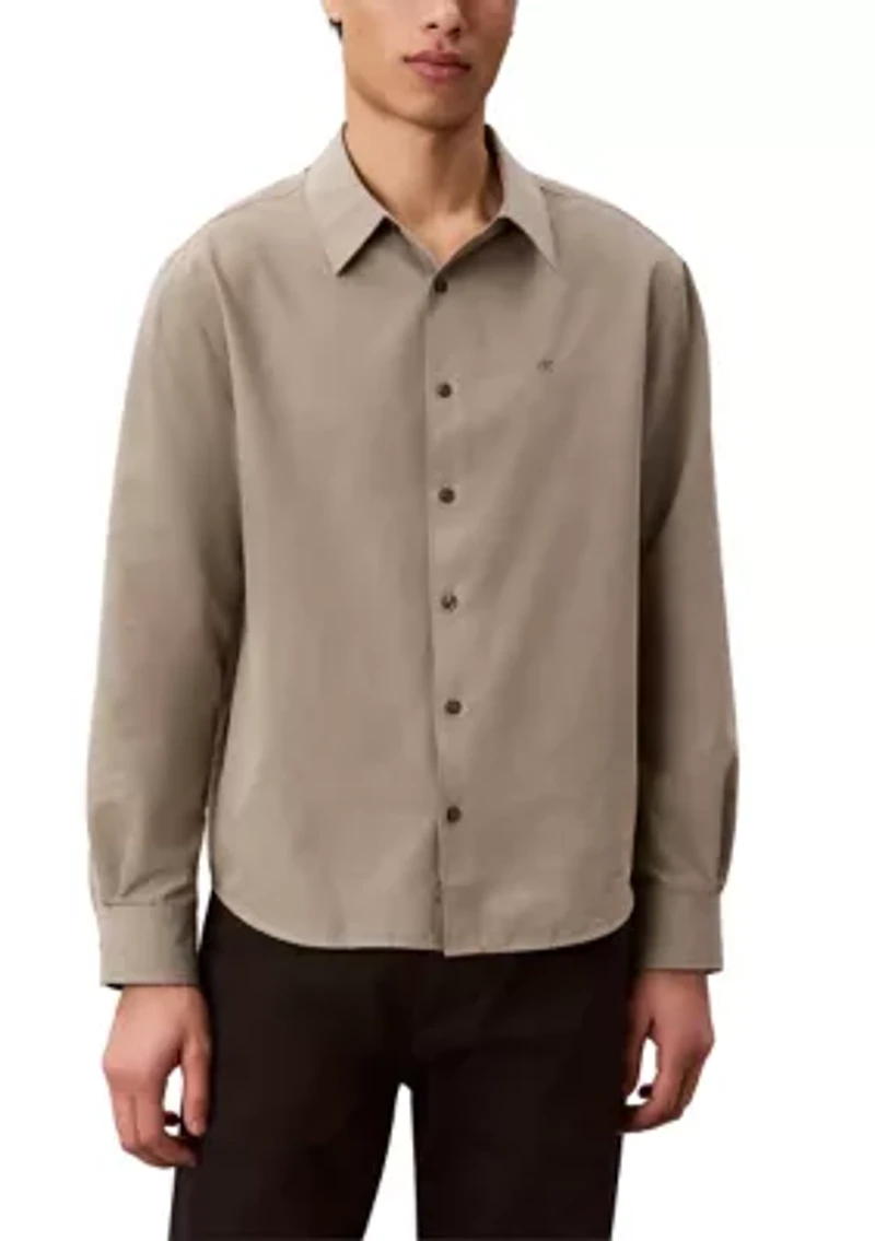 Men's Yarn-Dyed Stripe Seersucker Classic Button-Down Shirt