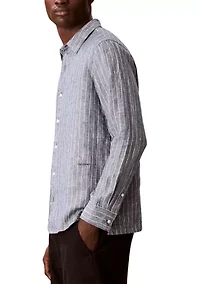 Men's Yarn-Dyed Pinstripe Linen Classic Shirt