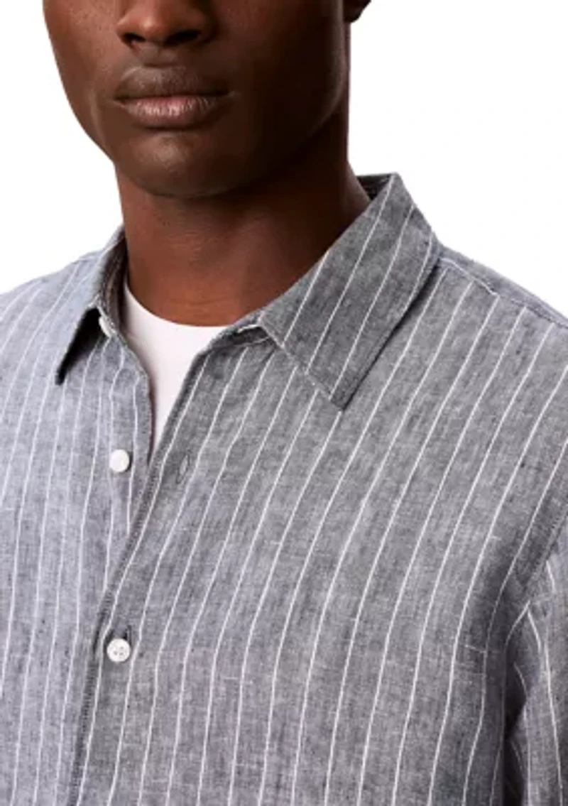 Men's Yarn-Dyed Pinstripe Linen Classic Shirt