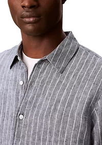 Men's Yarn-Dyed Pinstripe Linen Classic Shirt
