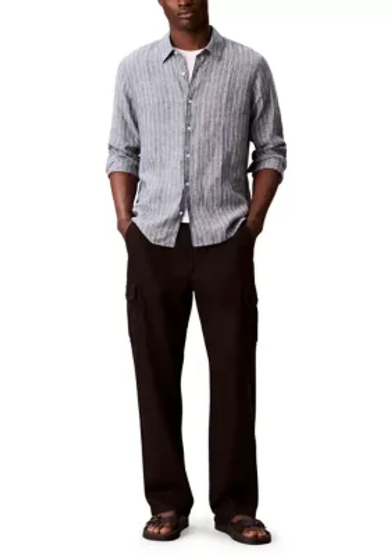 Men's Yarn-Dyed Pinstripe Linen Classic Shirt
