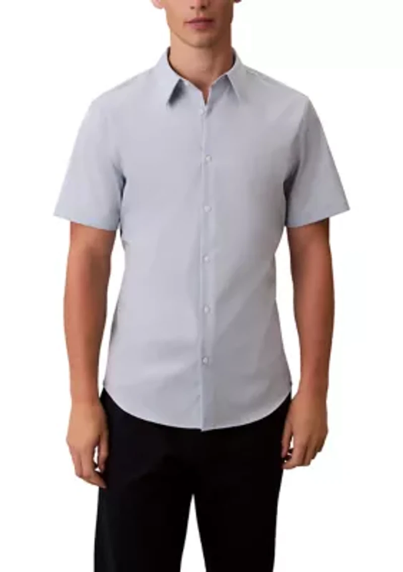 Supima Stretch Slim Button-Down Short Sleeve Shirt