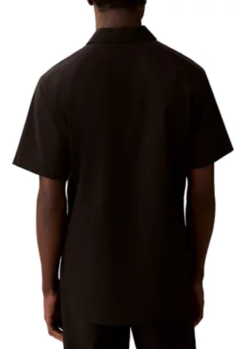 Supima Stretch Slim Button-Down Short Sleeve Shirt