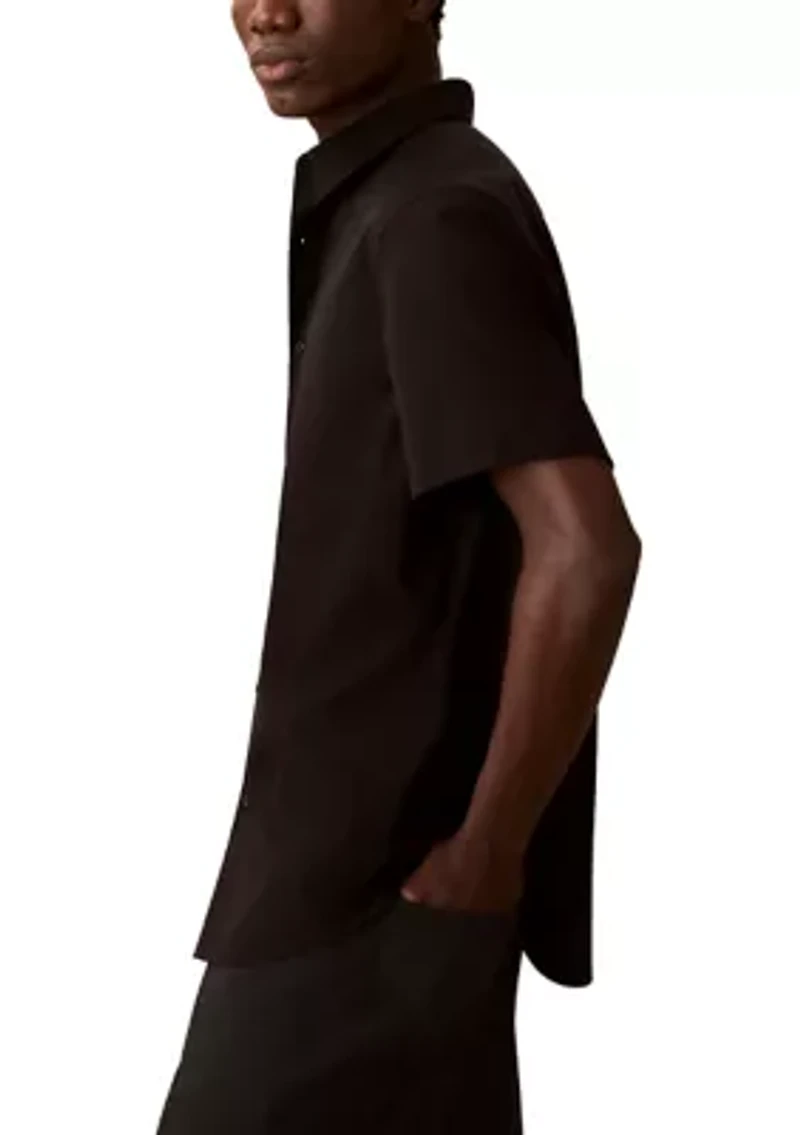 Supima Stretch Slim Button-Down Short Sleeve Shirt