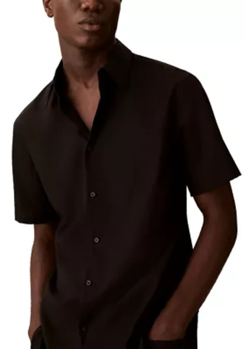 Supima Stretch Slim Button-Down Short Sleeve Shirt