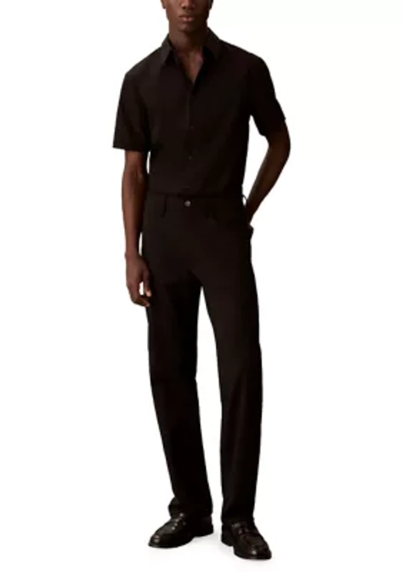 Supima Stretch Slim Button-Down Short Sleeve Shirt