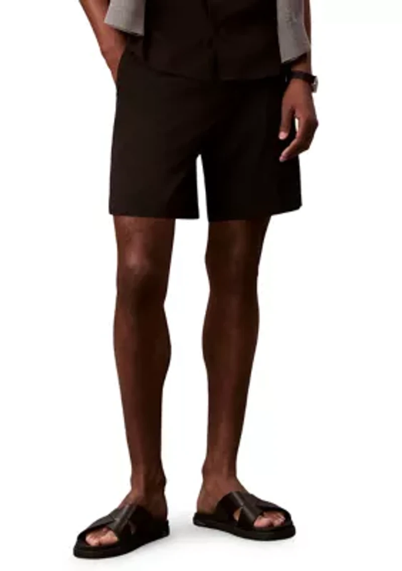 Men's Straight Seersucker Elastic 7" Shorts
