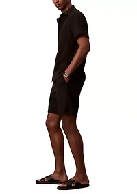 Men's Straight Seersucker Elastic 7" Shorts