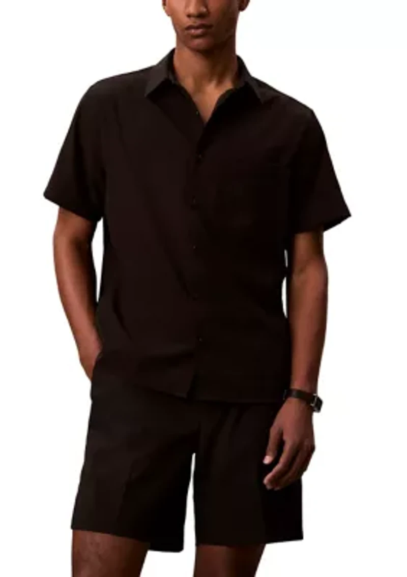 Men's Straight Seersucker Elastic 7" Shorts