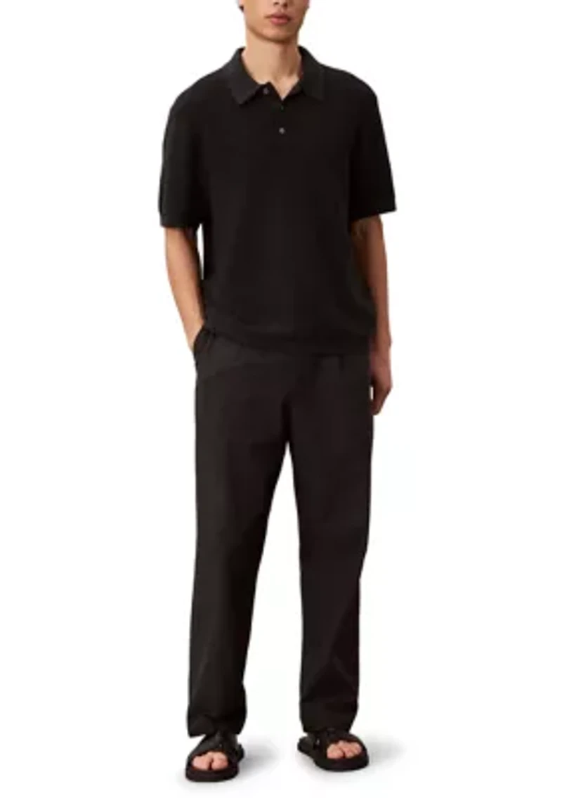 Men's Textured Polo Sweater