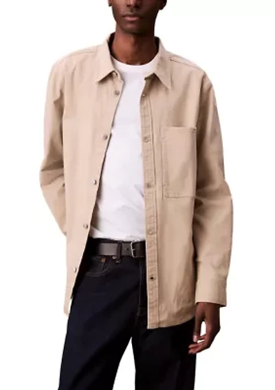 Long Sleeve Washed Canvas Shirt