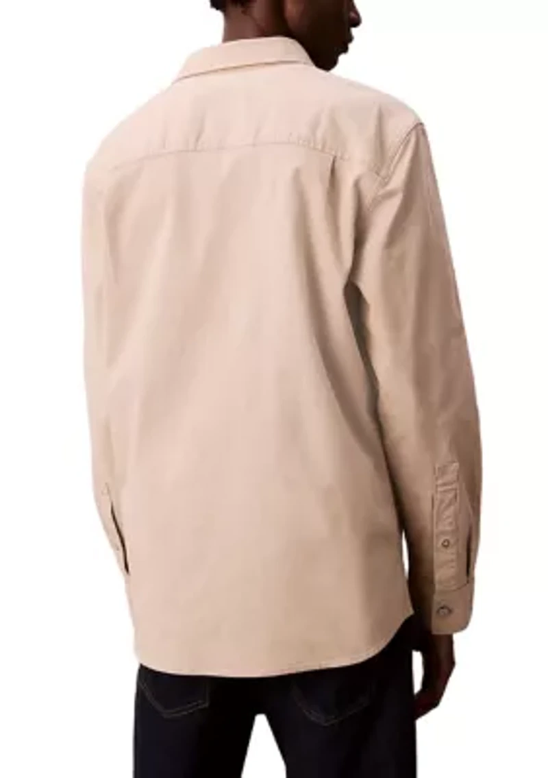 Long Sleeve Washed Canvas Shirt