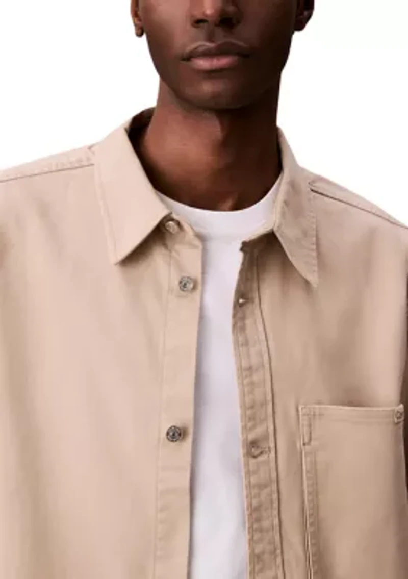 Long Sleeve Washed Canvas Shirt