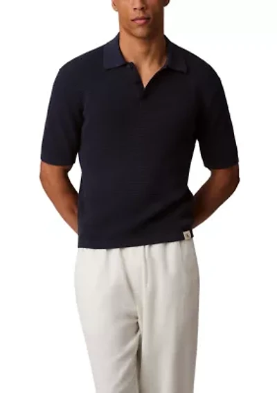 Men's Smooth Cotton Waffle Polo Shirt