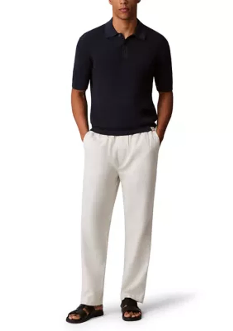 Men's Smooth Cotton Waffle Polo Shirt