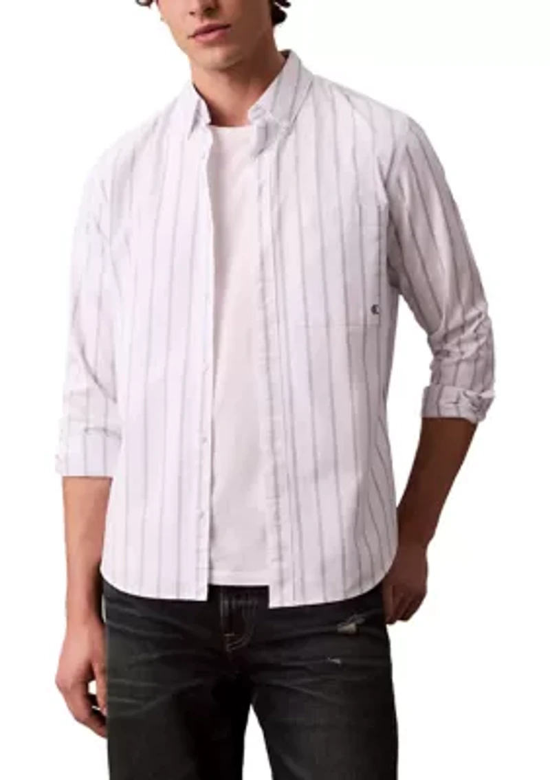 Men's Striped Oxford Classic Button-Down Shirt