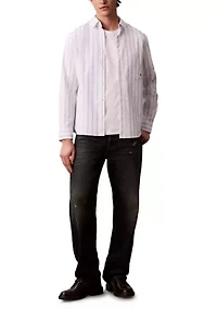 Men's Striped Oxford Classic Button-Down Shirt