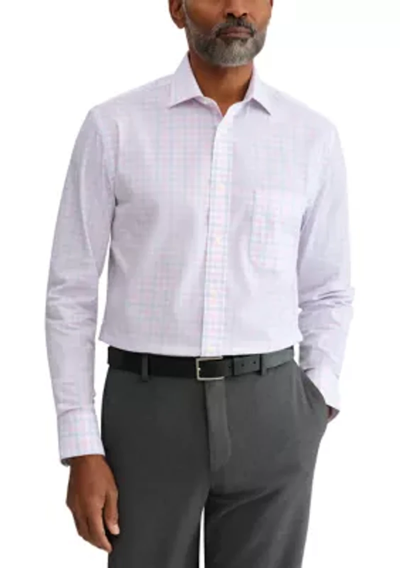 Men's Check Print Dress Shirt