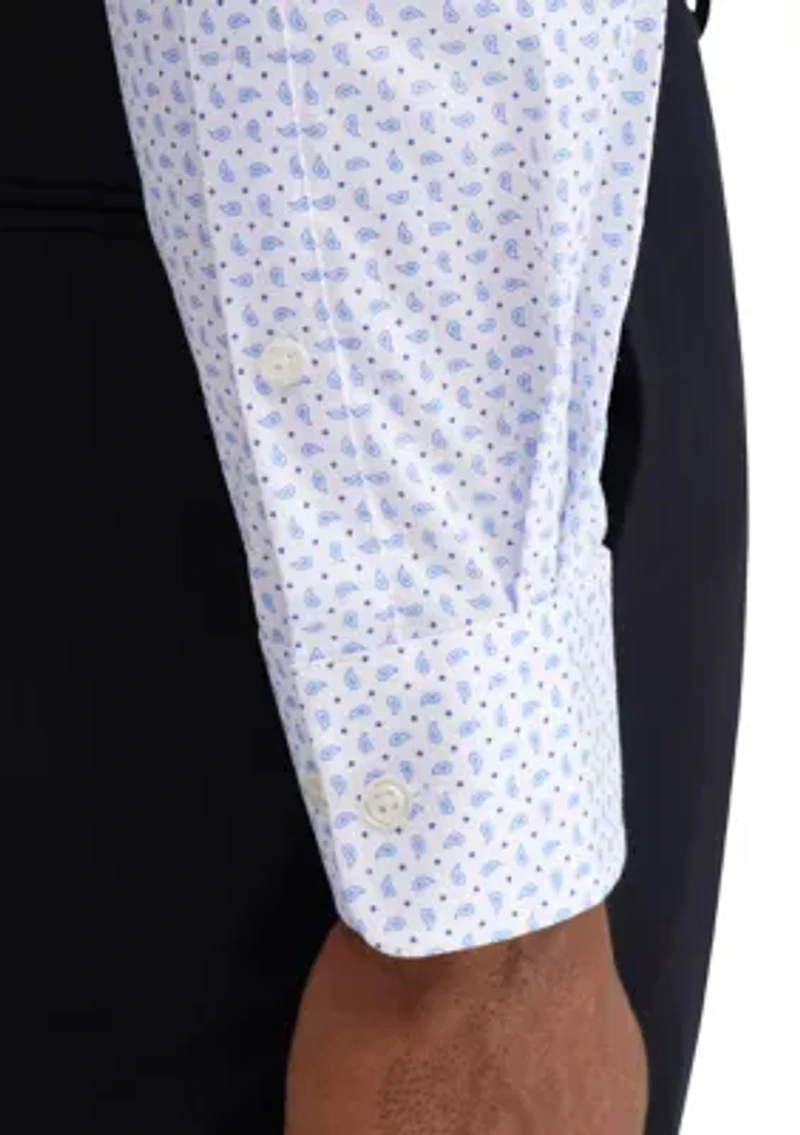 Men's Stretch Paisley Print Button Down Shirt