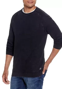 Textured Stone Wash Roll Neck Sweater