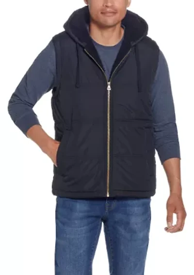 Sherpa Lined Hooded Puffer Vest