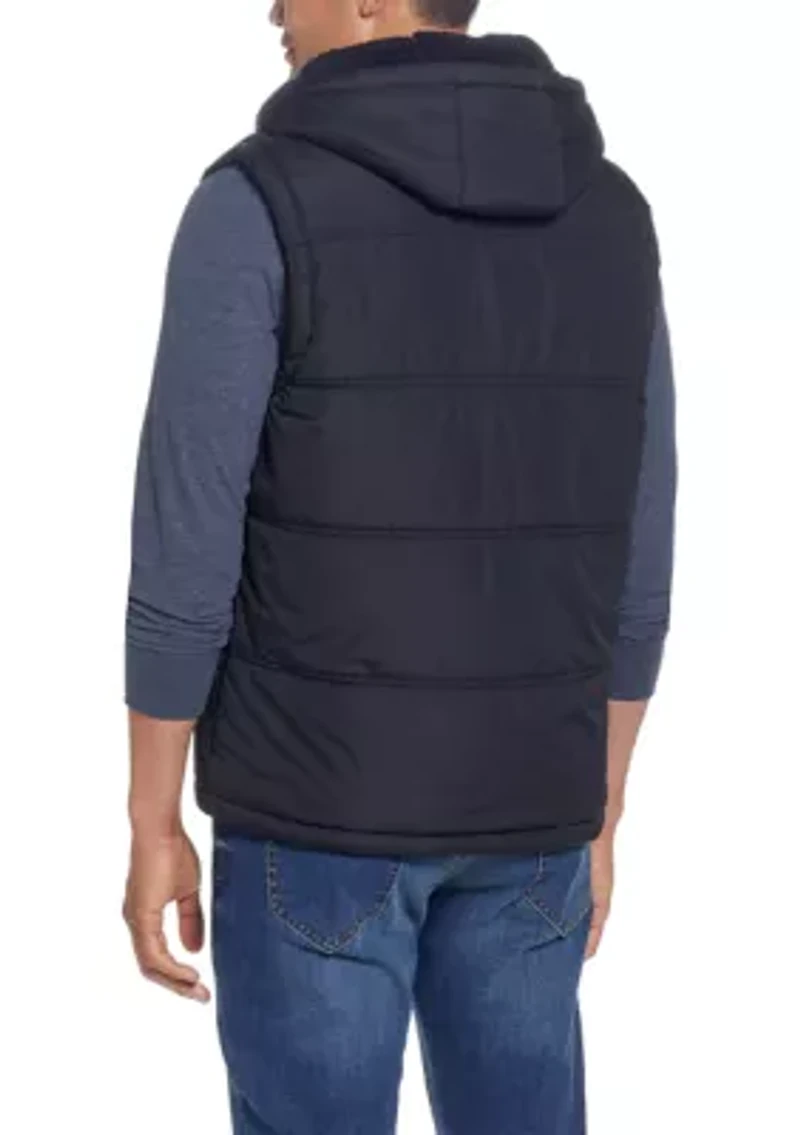 Sherpa Lined Hooded Puffer Vest
