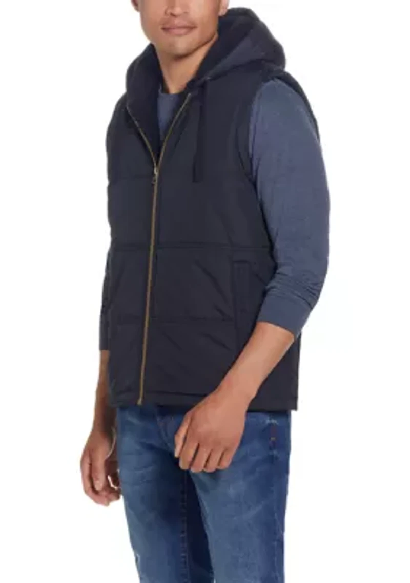 Sherpa Lined Hooded Puffer Vest