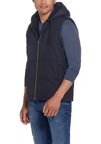 Sherpa Lined Hooded Puffer Vest