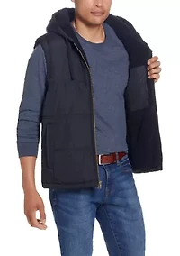 Sherpa Lined Hooded Puffer Vest