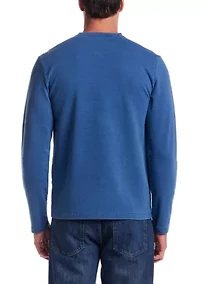 Men's Long Sleeve Indigo Henley Shirt