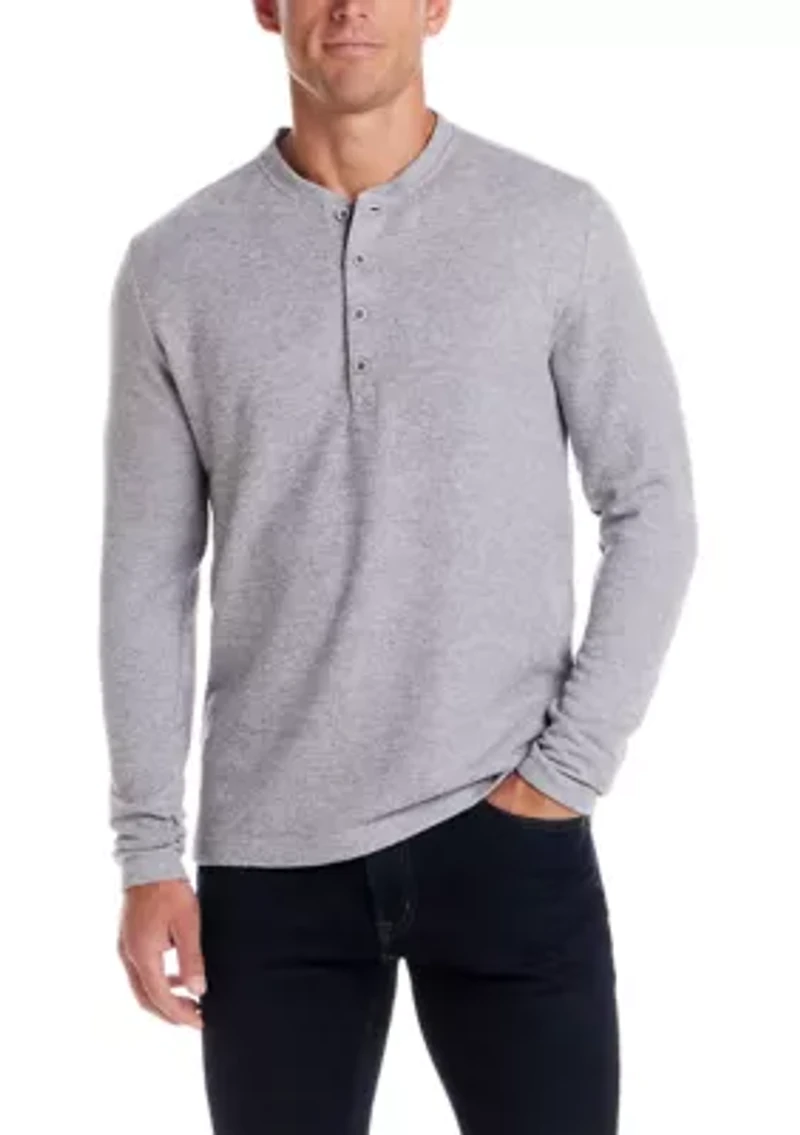 Men's Long Sleeve Mixed Henley Shirt